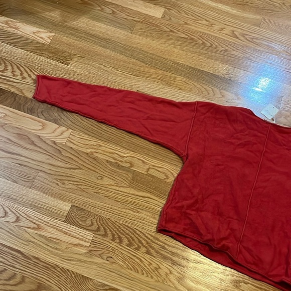 NWT Free People Harmony Cashmere V Sweater in Red. Size Small - Picture 14 of 15